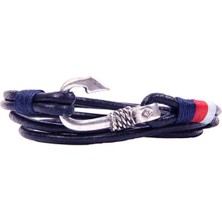 Olta Ucu Figür Deri Sarmal Lacivert Unisex Bileklik 2201-2271