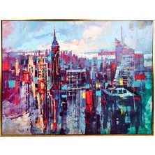 Evidea Deco Cities Kanvas Tablo - Renkli - 120X90 cm