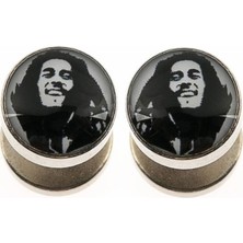 Çelik Bob Marley Vidalı Bay Küpe K4