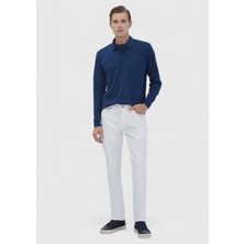 Beyaz Düz Regular Fit Denim %100 Pamuk Pantolon