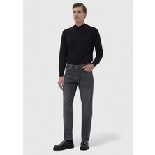 Koyu Gri Düz Regular Fit Denim %100 Pamuk Pantolon