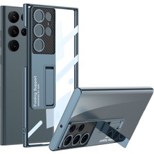 Samsung Galaxy S23 Ultra Kamera Korumalı Şeffaf Tasarımlı LEGO Standlı Kapak Ryc/lego