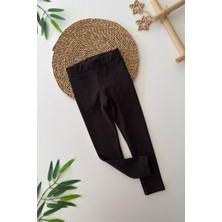 Miniğimin Cicileri Fitilli Içi Şardonlu Kız çocuk tayt - Siyah