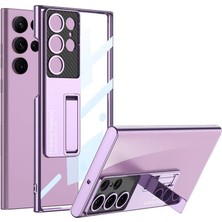 Samsung Galaxy S23 Ultra Kamera Korumalı Şeffaf Tasarımlı LEGO Standlı Kapak Ryc/lego