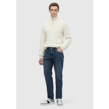 Lacivert Düz Regular Fit Denim %100 Pamuk Pantolon