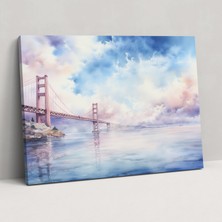 Popcas Boğaziçi Köprüsü Tablo Sanatı - Sakinleştirici Pastel Renkler - Kanvas Tablo