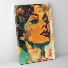 Popcas Klasik ve Pop Artı Birleştiren Vintage Portre Kanvas Tablo - Ev Dekorasyonu Klasik Sanatı Pop Art ile Bir Araya Getirin Duvar Sanatı