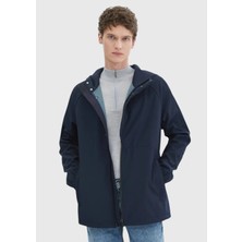 Ramsey Lacivert Regular Fit Kapüşonlu Casual Dokuma Mont