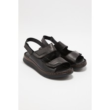 Kadın Comfort Deri Sandalet Siyah 22981715