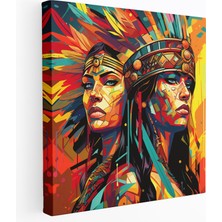 Popcas Pop Art Amazon Kadın Kanvas Tablo - Duvar Sanatı Duvar Dekorasyonu Göz Alıcı Tasarım