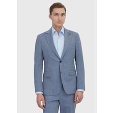 Indigo Düz Zeroweight Slim Fit %100 Yün Takım Elbise