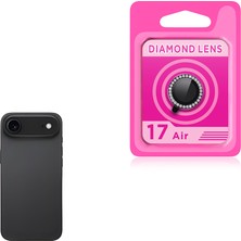 Case 4u Apple iPhone 17 Air Cl-06 Kamera Lens Koruyucu Tempered Cam Renkli Taşlı Tasarım Siyah