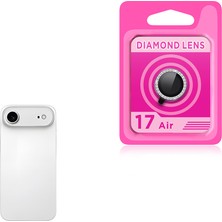 Case 4u Apple iPhone 17 Air Cl-06 Kamera Lens Koruyucu Tempered Cam Renkli Taşlı Tasarım Gümüş
