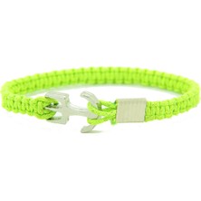 Gemi Çapası Paracord Ipli Yeşil Unisex Bileklik 703-850