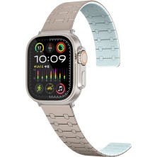 Mobicas Apple Watch 7 (45MM) Uyumlu Mıknatıslı Silikon KORDON-111 Haki
