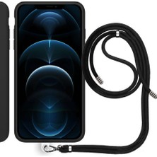 Piyasa Sepeti Apple iPhone 12 Pro Max 6.7'' İp Askılı Silikon Kılıf Siyah