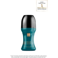 Avon Black Suede Secret Erkek Roll-On Deodorant - Odunsu Amber ve Kırmızı Elma Notalarıyla, Ter Kokusunu Önleyici, 50 ml