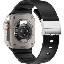 Apple Watch 10 46MM Redclick KRD-145 Metal Tokalı Silikon Kordon