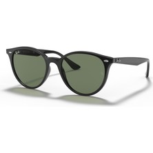Ray-Ban Rb 4305 601/71 Unisex Güneş Gözlüğü Round Siyah Çerçeve ile Yeşil Organik Cam