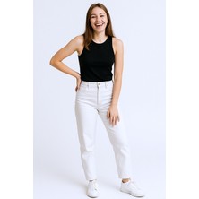 Kadın Geniş Askılı Fitilli Likralı Atlet Body