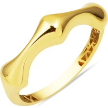 Kemik Model 14 Ayar Taşsız Yüzük