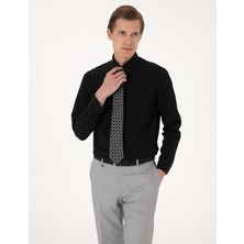 Pierre Cardin Erkek Siyah Regular Fit Uzun Kollu Basic Gömlek 50316742-VR046