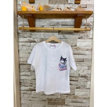 Ays Bebe Aysbebe Kuromi Cheeky Baskılı Fırçalı Kumaş Kız Çocuk Tişört