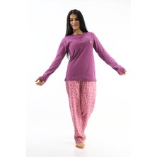 mefa Çiçek Desenli İnterlok Pijama Takımı