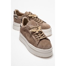 Anda Vizon Süet Hakiki Deri Tokalı Kadın Günlük Spor Ayakkabı