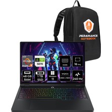 Lenovo Legion Pro 5 Ryzen 9 8940HX RTX 5070 8GB Gaming Laptop 48GB RAM 1TB SSD 16" QHD+ 240Hz Win11 Home + Per4 Çanta 83LT0046TRP393