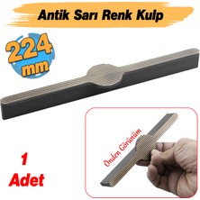 Saral Çizgili Antik Sarı Metal Kulp 224 mm 22.4 cm Mobilya Çekmece Mutfak Dolabı Dolap Kapak Kulplar