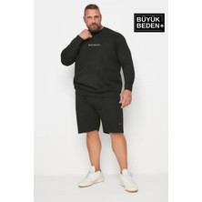 Erkek Orta Brooklyn Baskılı Büyük Beden Ince Bisiklet Yaka Swatshırt SPR25BSW60