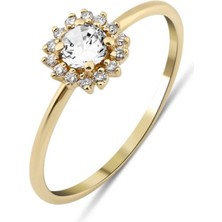 14 Ayar Altın Çiçek Retro Yüzük