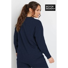 Kadın Orta Brooklyn Baskılı Büyük Beden Ince Bisiklet Yaka Swatshırt SPR25BSWK60