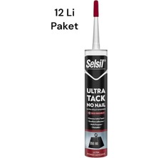 Selsil Ultra Tack 350 kg Kadar Güçlü Yapıştırıcı Beyaz Silikon 12 Li Paket