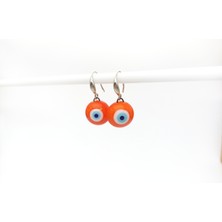 Hanecambaz Turuncu Küpe Murano Cam El Yapımı