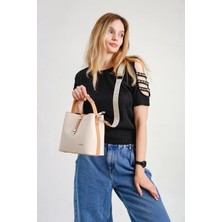 Baskı Desenli Geniş Askılı Su Geçirmez 3 Gözlü Kadın Omuz Çantası