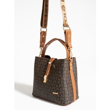 Baskı Desenli Geniş Askılı Su Geçirmez 3 Gözlü Kadın Omuz Çantası