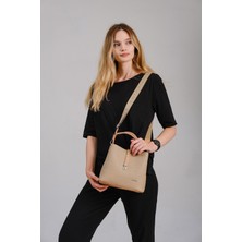 Baskı Desenli Geniş Askılı Su Geçirmez 3 Gözlü Kadın Omuz Çantası