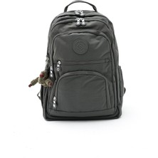 Sanmorris Unisex Suya Dayanıklı Krinkıl Kumaş Çok Gözlü Orta Boy Laptop Okul ve Sırt Çantası 3013