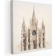Popcas Klasik Mimarlık Kanvas Tablo - Muhteşem Katedral - Klasik Kanvas Duvar Sanatı Duvar Dekorasyonu Kanvas Tablo