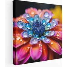 Popcas Parlayan Su Damlaları: Canlı Canlı Çiçek Su Damlaları Kanvas Tablo Sanatı
