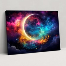 Popcas Muhteşem Ay Kanvas Tablo - Dünya Kozmik Ay Dijital Sanat
