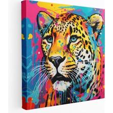 Popcas Çita Kanvas Tablo - Pop Sanat Çita Duvar Tablosu - Kanvas Duvar Dekorasyonu