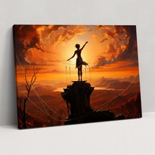 Popcas Sirk Günbatımı Duvar Sanatı - Sirk Sirk Sanatçısı Günbatımı Arka Plan Kanvas Tablo