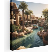 Popcas Çöl Gölü Yansıma Kanvas Tablo - Çöl Kanvas Duvar Dekorasyonu Çöl Duvar Sanatı