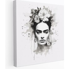 Popcas Frida Kahlo Minimalist Kanvas Tablo - Frida Kahlo Duvar Dekorasyonu Eskiz