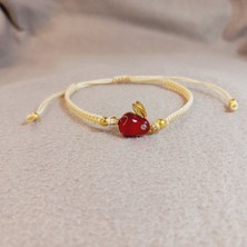 Crystal Atelier Taşlı Tavşan Figürlü Örgü Makrome Bileklik, El Yapımı Şık Kadın Takı ve Hediyelik Aksesuar, Tavşan Bileklik, Makrome Bileklik, Örgü Bileklik, Sevimli Tavşan Taşlı Örgü Makrome Bileklik