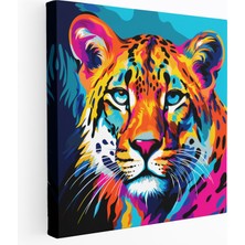 Popcas Çita Duvar Dekorasyonu - Pop Sanat Tarzı Kanvas Tablo - Çita Dinamik Desenler Pop Sanat Tarzı Kanvas Duvar Sanatı