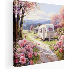 Popcas Karavan Duvar Sanatı - Köy Serenadı - Karavan Pictoresque Köy Ev Dekorasyonu Kanvas